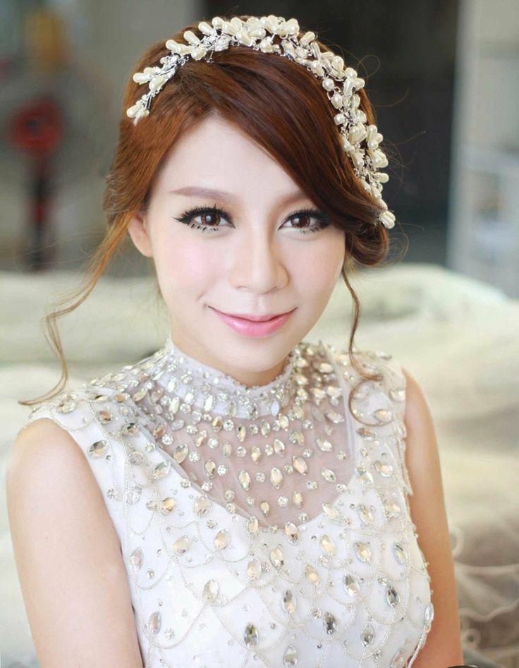 Wedding - Bridal Rhinestone Crystal Faux Pearl Hair Tiara Earrings Shoulder Necklace