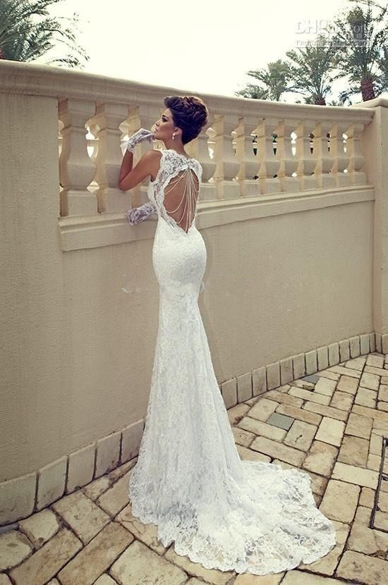 Wedding - Gorgeous mermaid style open back wedding dress