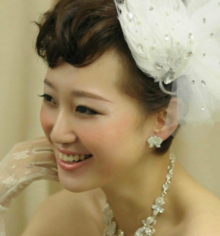 Hochzeit - Brauthochzeits-Weiß-Pfau-Feder-Haar Fascinator Alligator Haarspange