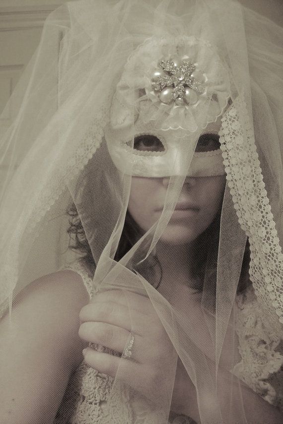 Wedding - Custom Bridal Masks with an attractive veil.