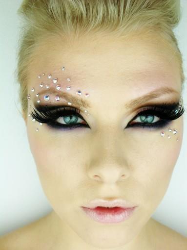Wedding - Eye makeup art using crystals and rhinestones