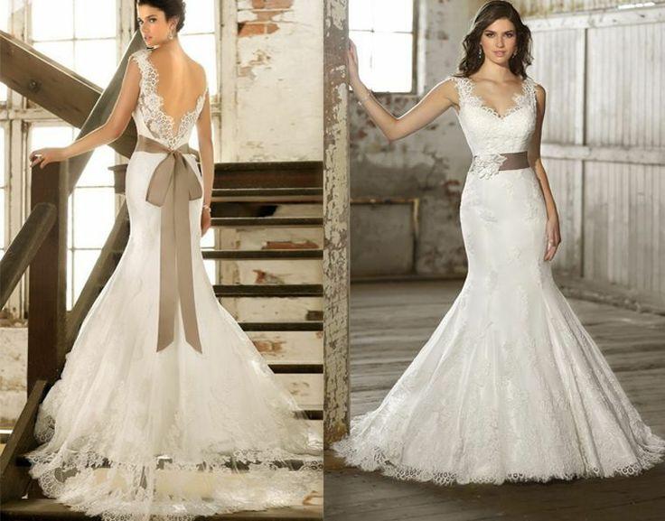 Mariage - Robes nouvelle sirène dentelle Lace-up de mariage de mode sexy robe faite sur 2014