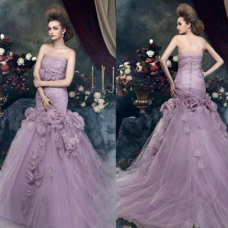 Wedding - Bridesmaid lavender-colored Dress with the glamorous updo.