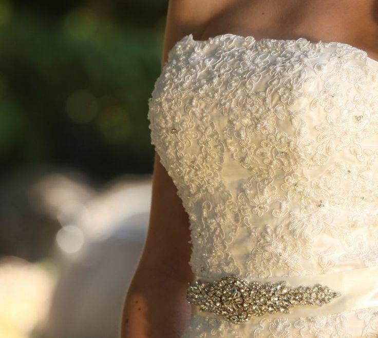 Wedding - Bridal Wedding Dress Gown Beaded Jeweled Crystal Belt Embellished Sash