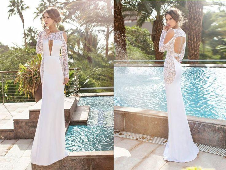 Mariage - New Arrival Mermaid Wedding Dresses V Neck Backless Sexy Bridal Gowns Custom