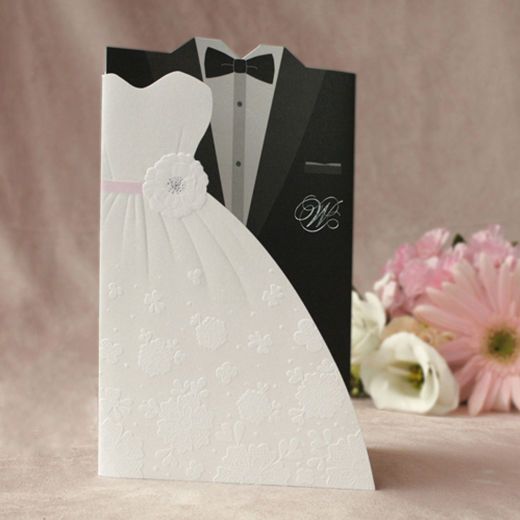 Hochzeit - 100Sets Dresses Wedding Invitations Cards   Envelopes   Seals /TU004