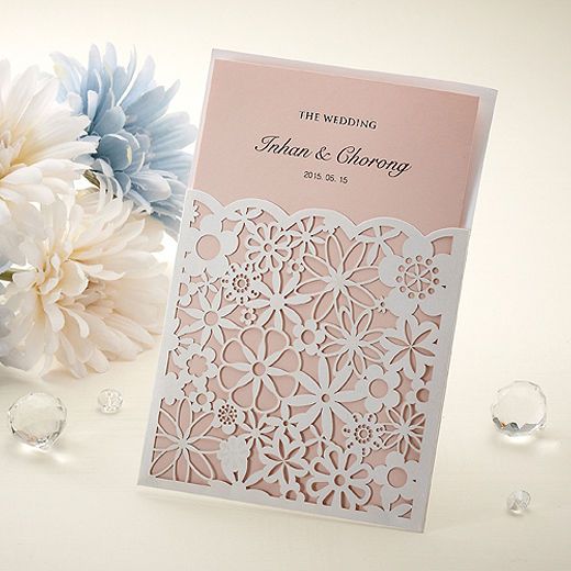 زفاف - 100Set Laser Cutting Wedding Invitations Cards Envelopes Seals /LB8002P