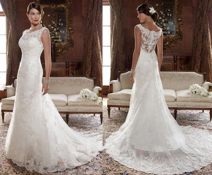Свадьба - 2014 New White/Ivory Lace Wedding Dress Bridal Gown Size 6 8 10 12 14 16 18    