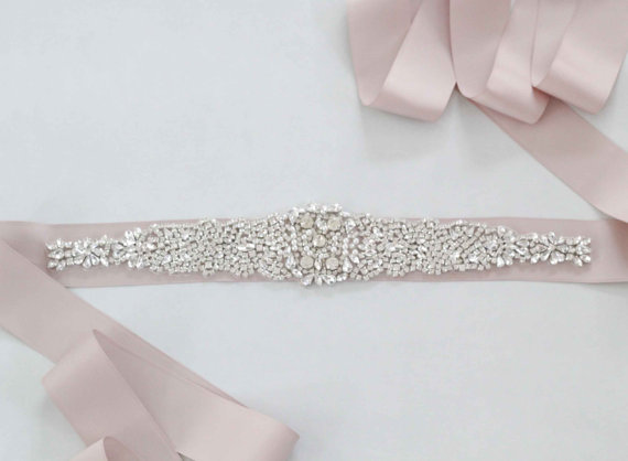 Hochzeit - Hester  Bridal Sash Swarovski Crystals Wedding Belt - New