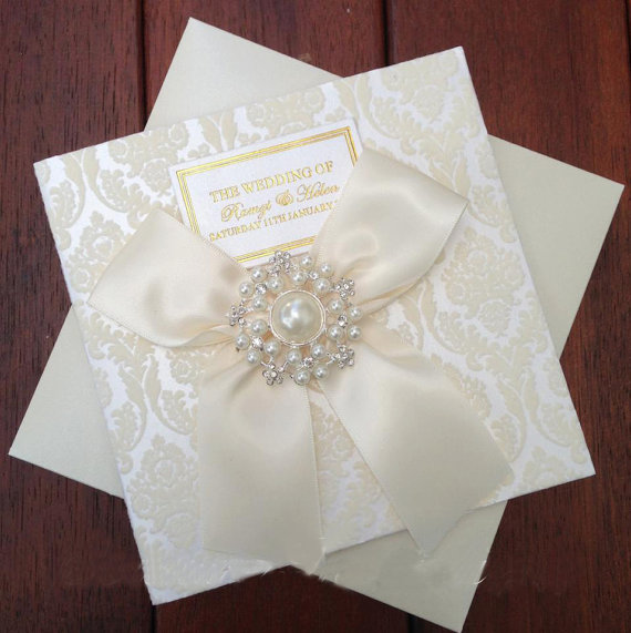 زفاف - Foil Stamping Embellished Wedding Invitations, A Set Of 100 - New