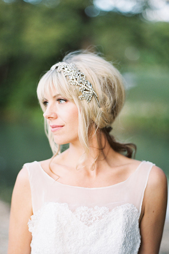 زفاف - Romilly  Swarovski Crystal Headband  Silver Bridal Headpiece  Wedding - New