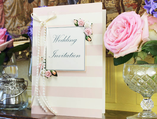 زفاف - Vintage Candy Rose Wedding Invitation Card With Box - New