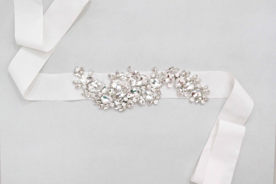 زفاف - Mimosa Bridal Sash Swarovski Crystals Wedding Belt - New