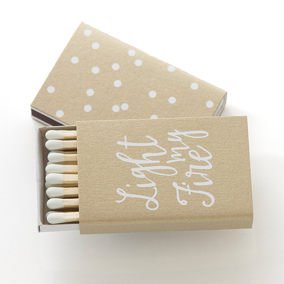 Wedding - LIGHT MY FIRE Personalized Match Boxes -  25 - Wedding Favors
