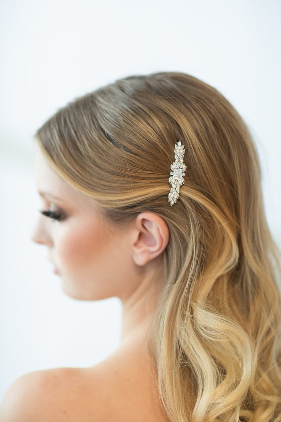 Hochzeit - Wedding Hair Clip, Wedding Hair Accessory, Bridal Hair Clip, Crystal Hair Clip - New