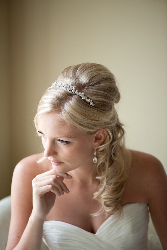 زفاف - Bridal Headband,  Tiara, Freshwater Pearl and Crystal Headband, Wedding Hair Accessory - YVETTE - New