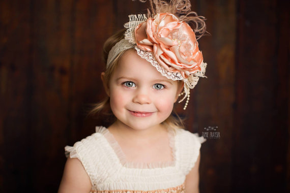 زفاف - Toddler Headband, Flower girl headbands, flower headband for flower girls, flower girl hair accessories flower girl dress accessories - New