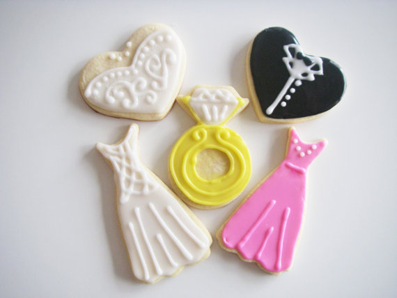 Wedding - Wedding Cookies -  Favors for Bridal Showers