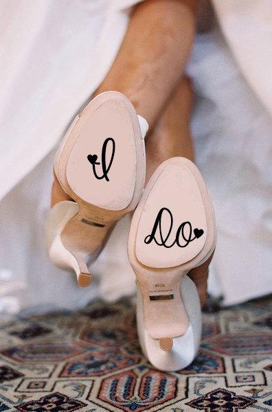 زفاف - I Do Wedding Shoe Decal - New