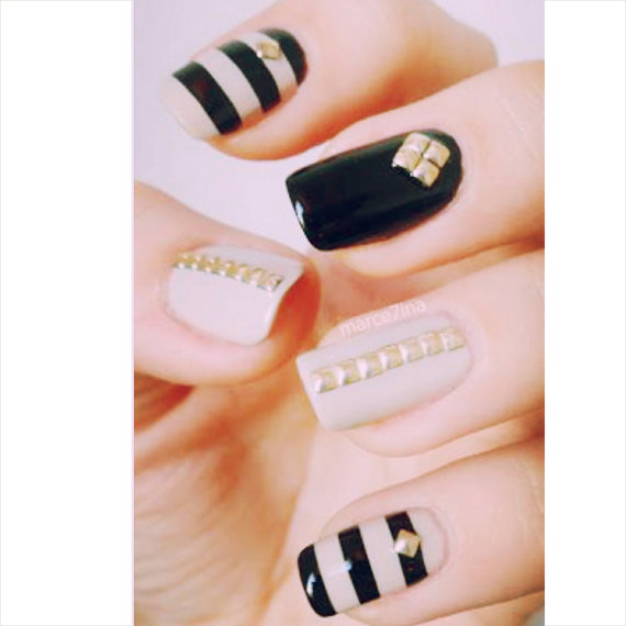 زفاف - 100 pcs gold nail studs, nail decal - New