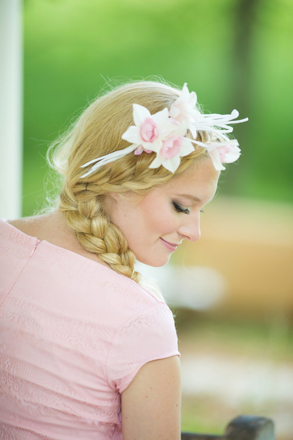 Hochzeit - silk bridal headband -  bridal hairpiece