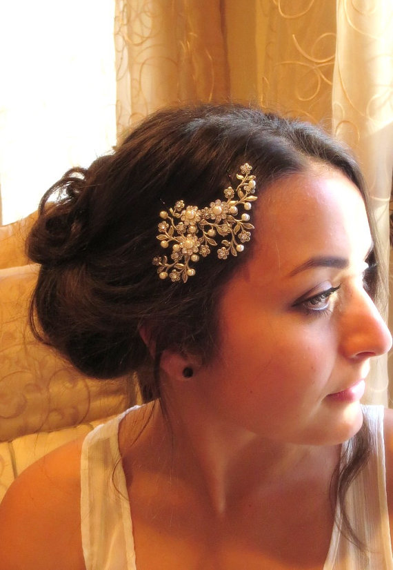 Wedding - Wedding headpiece, Bridal hair comb, Vintage headpiece, Rhinestone hair accessory, Wedding jewelry, Hair jewelry, Swarovski crystal - New