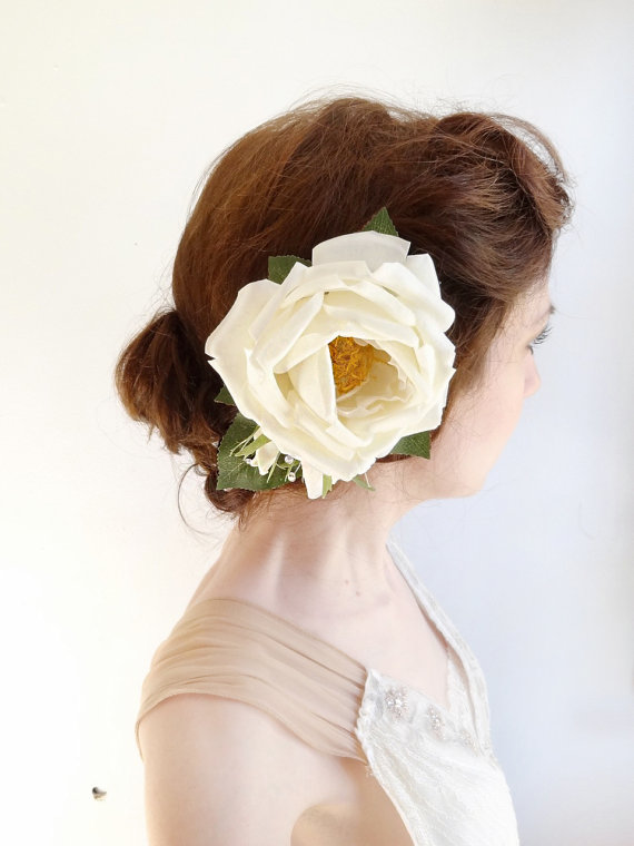 Wedding - big flower hair clip