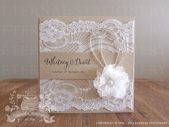 Hochzeit - Wedding Invitation With lovely white flower