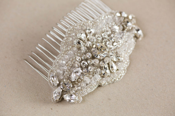 زفاف - Small bridal hair comb - Style Lia - New