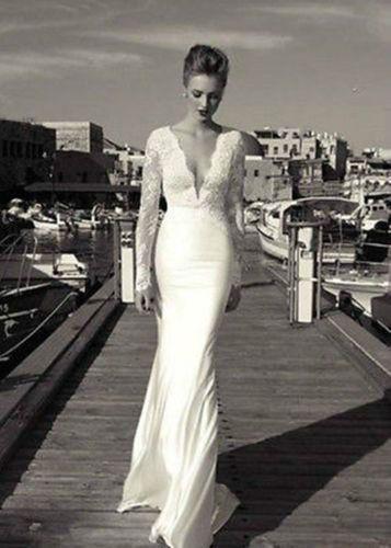 Mariage - White Mermaid Wedding Bridal Dress