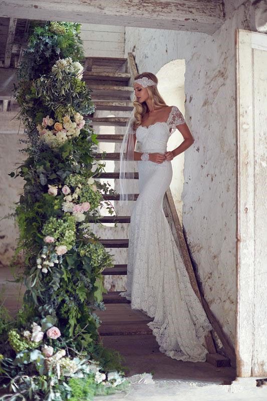 زفاف - New Gorgeous Lace Wedding Dress Mermaid Bridal Gown Custom Size 6 8 10 12 14 16