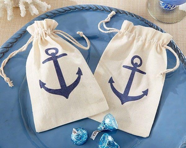 144 Voyages Anchor Muslin Bags Nautical Beach Theme Bridal Shower