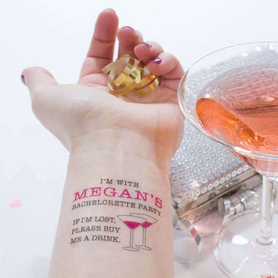 Custom Bachelorette Party Temporary Tattoos If Lost Buy me a Drink