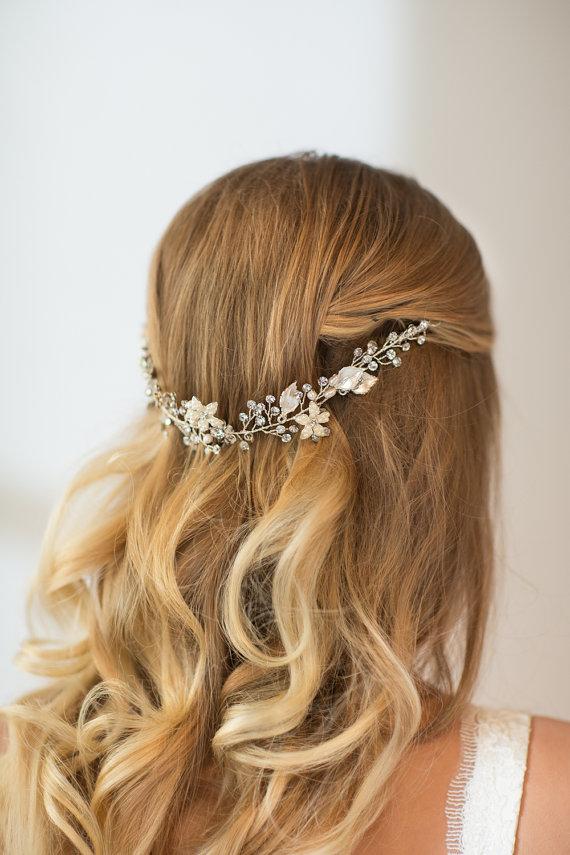 Hochzeit - Wedding Hair Vine,  Floral Hair Vine, Bridal Hair Accessory - New