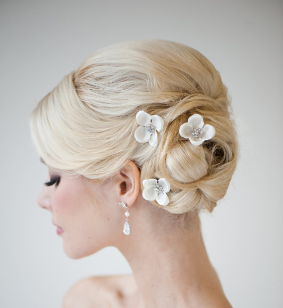 Wedding - Fleur en soie cheveux, épingles à cheveux mariée, épingles à cheveux de trouver, accessoires pour cheveux Bridal fleur - ALAIS - New