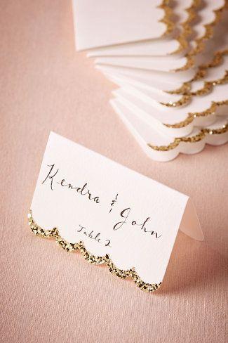 Hochzeit - Glitter-Dipped Place Cards (10)