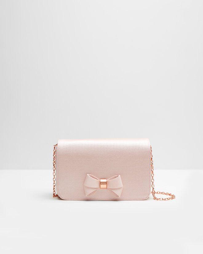زفاف - Bow Detail Clutch Bag - Baby Pink 