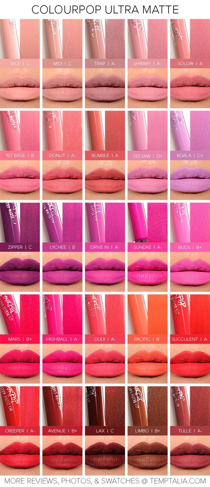 Свадьба - Round-up: ColourPop Ultra Matte Liquid Lipsticks Overview & Thoughts