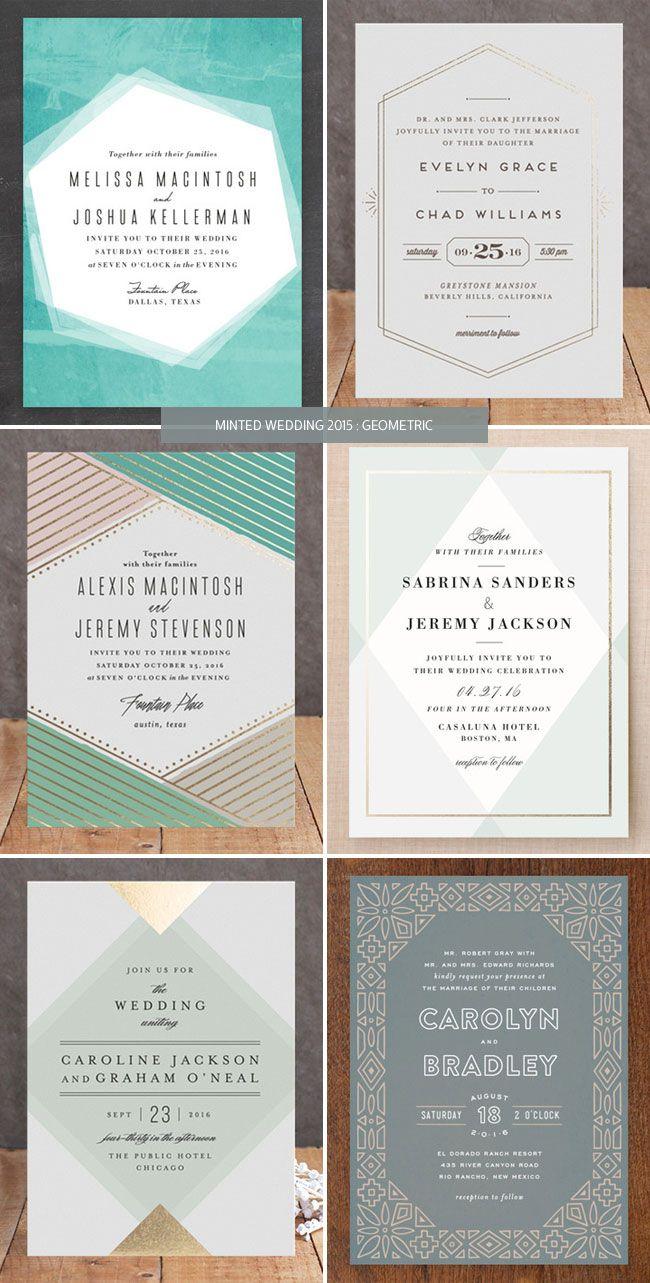 زفاف - Minted Wedding Invitations 2015 : Geometric - Invitation Crush
