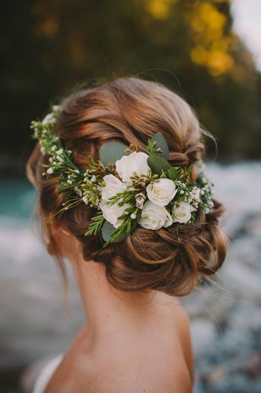 زفاف - Updo Wedding Hairstyles With Flowers