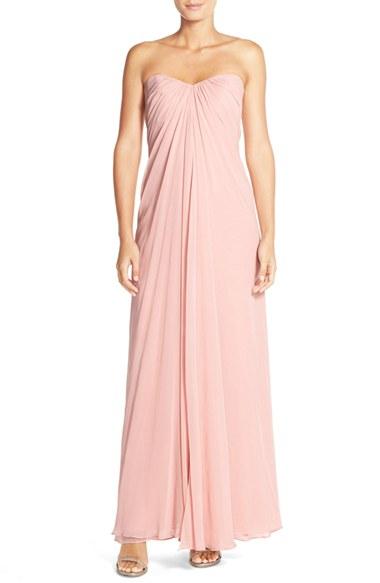 Wedding - Dessy Collection Sweetheart Neck Strapless Chiffon Gown 