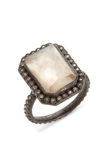 Mariage - Armenta Old World Emerald Cut Diamond & Semiprecious Stone Ring 