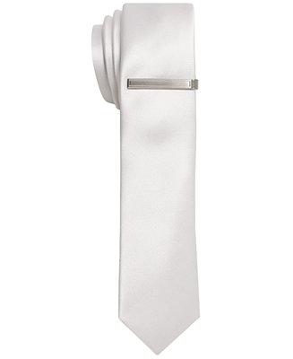Hochzeit - Alfani Alfani Solid Sateen Skinny Tie