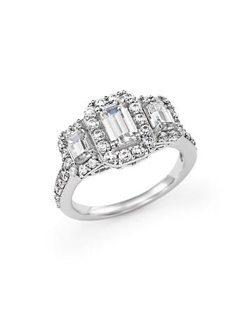 زفاف - Bloomingdale&#039;s Emerald-Cut Diamond Three Stone Engagement Ring in 14K White Gold, 2.0 ct. t.w.