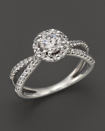 زفاف - Bloomingdale&#039;s Diamond Halo Ring in 14K White Gold, 1.25 ct. t.w.