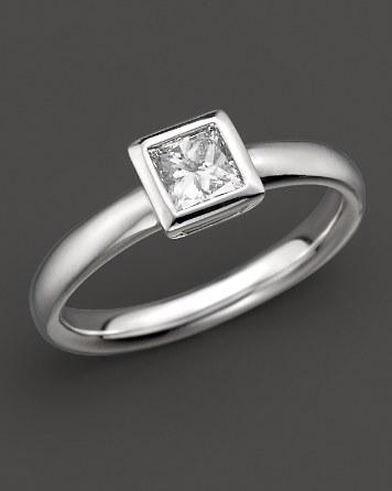زفاف - Bloomingdale&#039;s Bezel-set Princess Cut Diamond Ring in 18 Kt. White Gold, 0.50 ct. t.w.