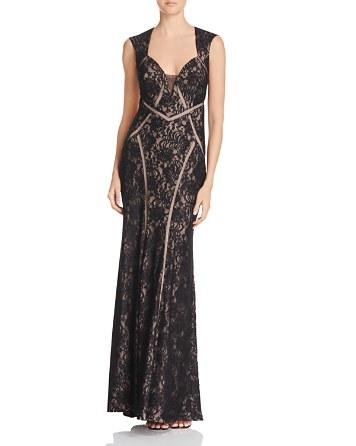 Mariage - Avery G Illusion-Inset Lace Gown