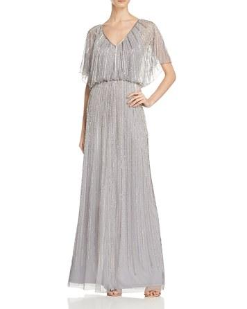 Hochzeit - Aidan Mattox Short Sleeve Beaded Blouson Gown - 100% Bloomingdale&#039;s Exclusive