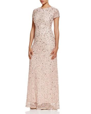 Wedding - Adrianna Papell Short Sleeve Embellished Gown