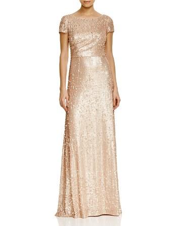Wedding - Adrianna Papell Short Sleeve Sequin Gown